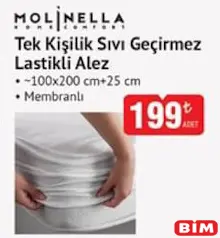 MOLİNELLA TEK KİŞİLİK SIVI GEÇİRMEZ LASTİKLİ ALEZ